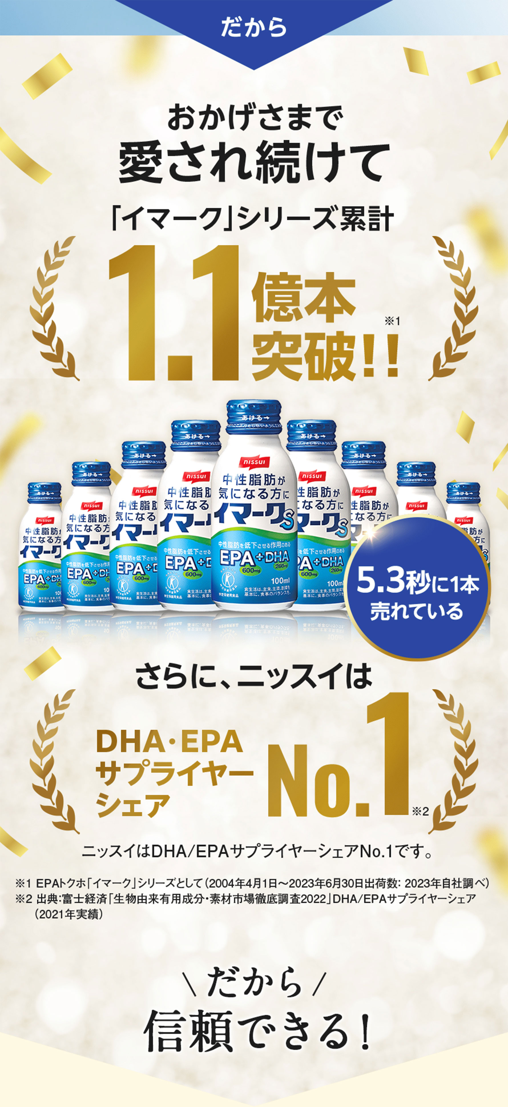 おかげさまで愛され続けて「イマーク」シリーズ累計1.1億本突破！！だから信頼できる！