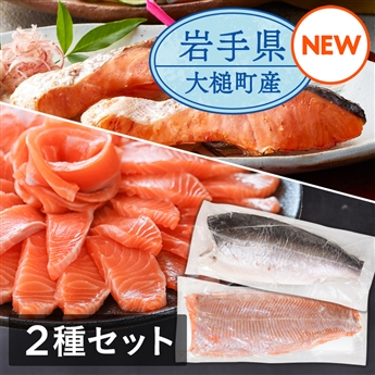 岩手県産サーモン2種詰め合わせ　塩銀鮭・生食用サーモントラウト　各1枚