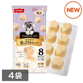 PAWSOME DELI　鱈＆ささみキューブ （8個入り120g×4袋）