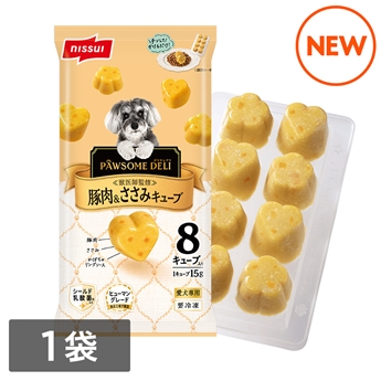 PAWSOME DELI　豚肉＆ささみキューブ（8個入り120g）