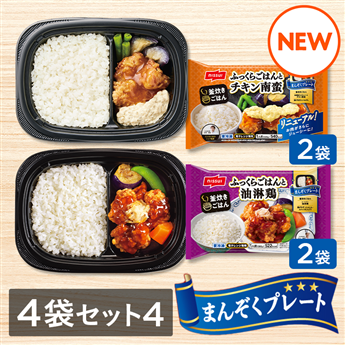 まんぞくプレート お手軽4袋セット④（チキン南蛮・油淋鶏 各2袋　計4袋）