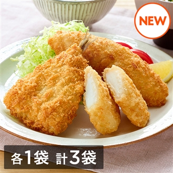 夕食用にうれしい！まんぷく海鮮フライ　3袋セット（いか・開きあじ・白身魚フライ　各1袋 計3袋）