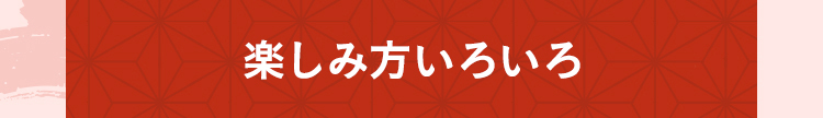 楽しみ方いろいろ