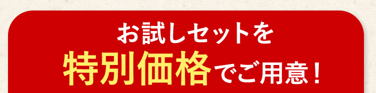 お試しセットを特別価格でご用意！