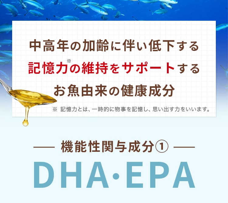 記憶の維持をサポートするお魚由来のDHA/EPA