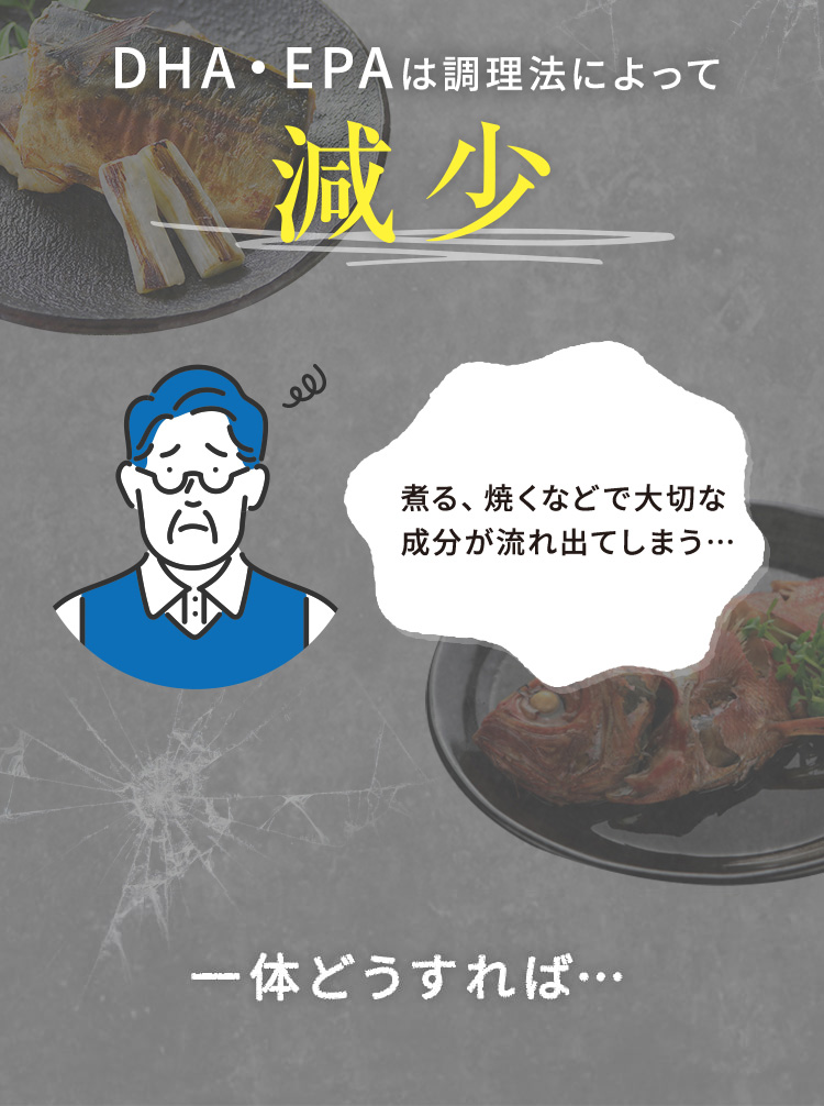 DHA・EPAは調理法によって減少